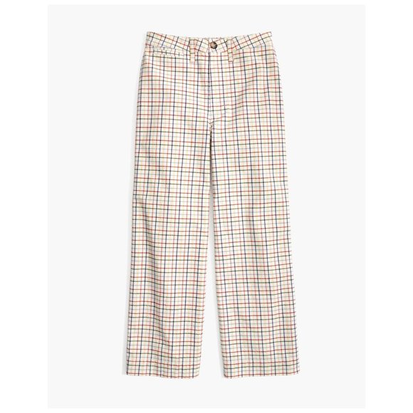 NWT Madewell Emmett Wide Leg Crop Pants in Rainbow Windowpane - Picture 8 of 8